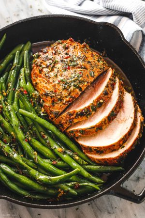 Roasted Pork Loin with Green Beans