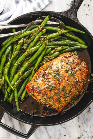 Roasted Pork Loin with Green Beans
