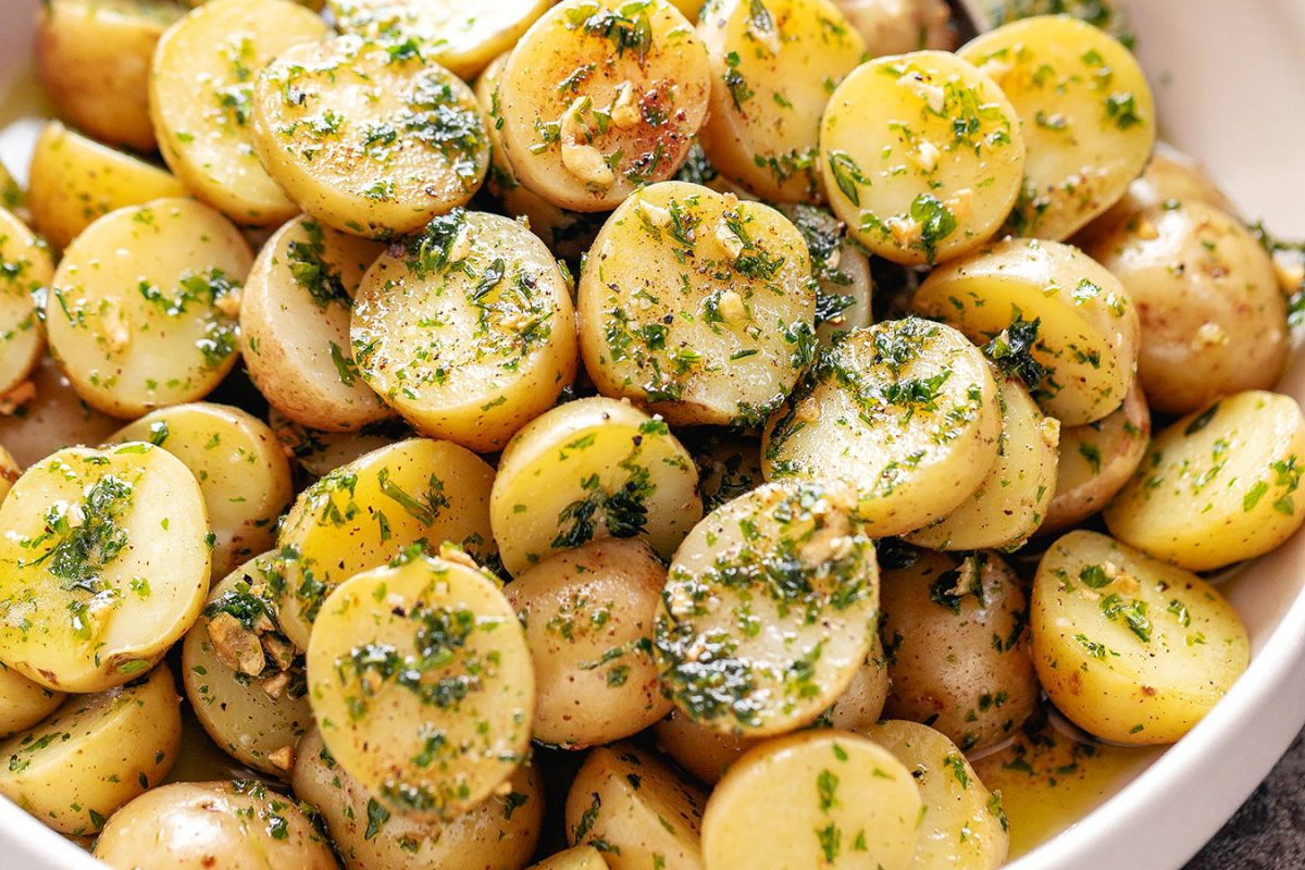 Fried Baby Potatoes with Garlic Brown Butter