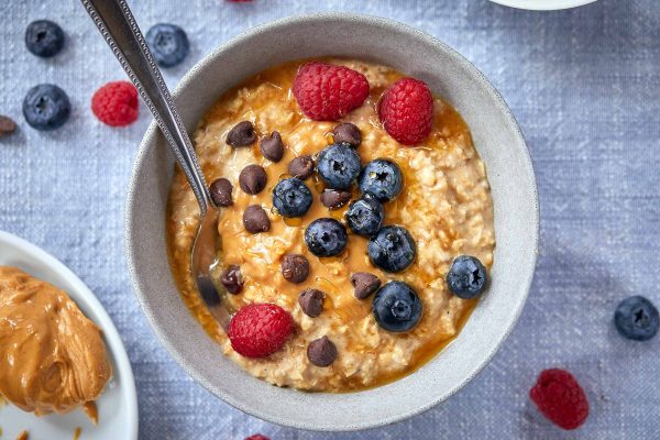 Healthy Chocolate Peanut Butter Oatmeal Breakfast