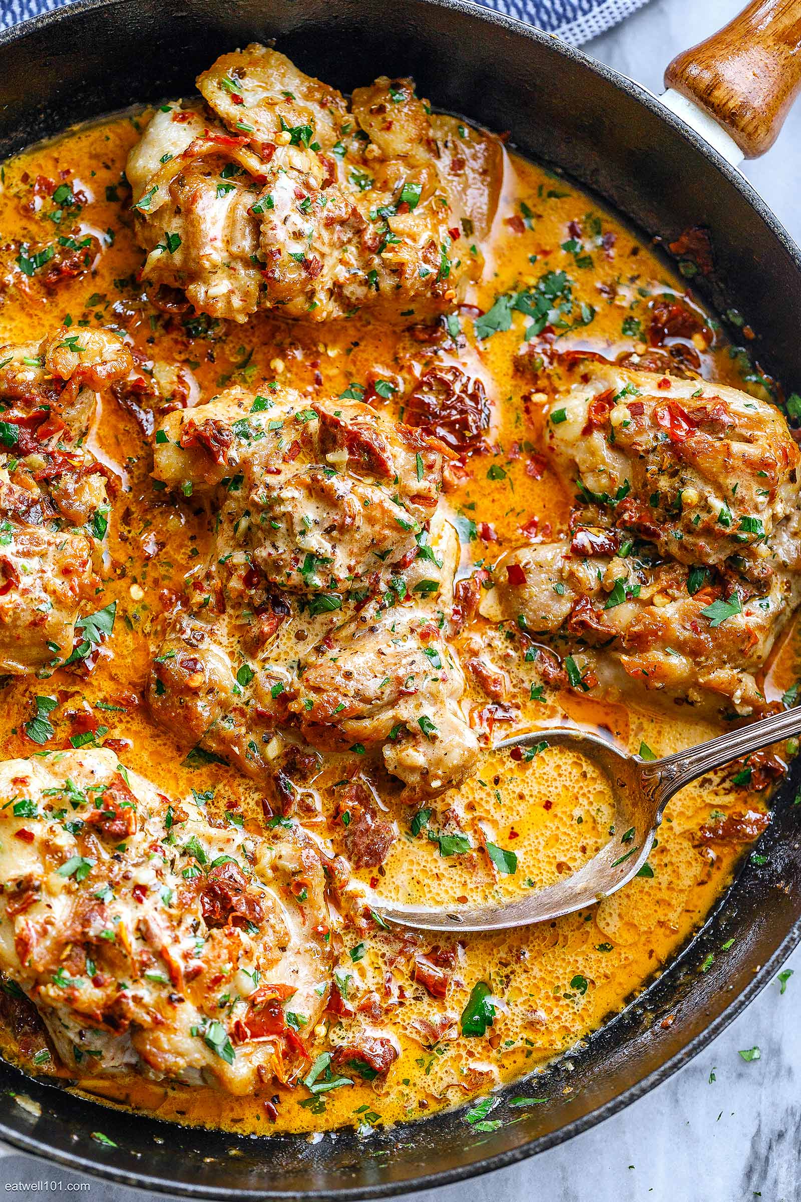 Skillet Chicken in Sundried Tomato Parmesan Cream Sauce 5