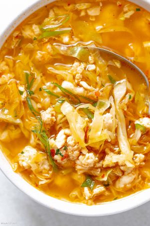 Turkey Cabbage Egg Roll Soup