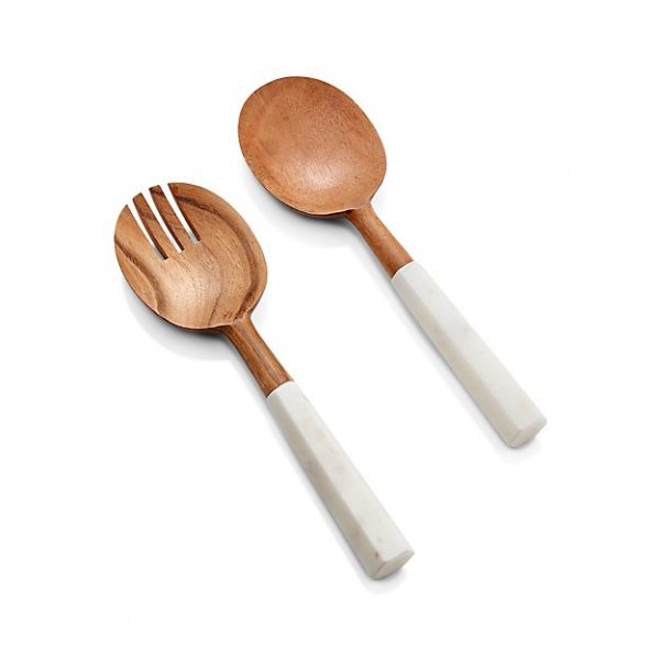 2019 HOLIDAY GIFT GUIDES:  Wood and Marble Salad Server Set