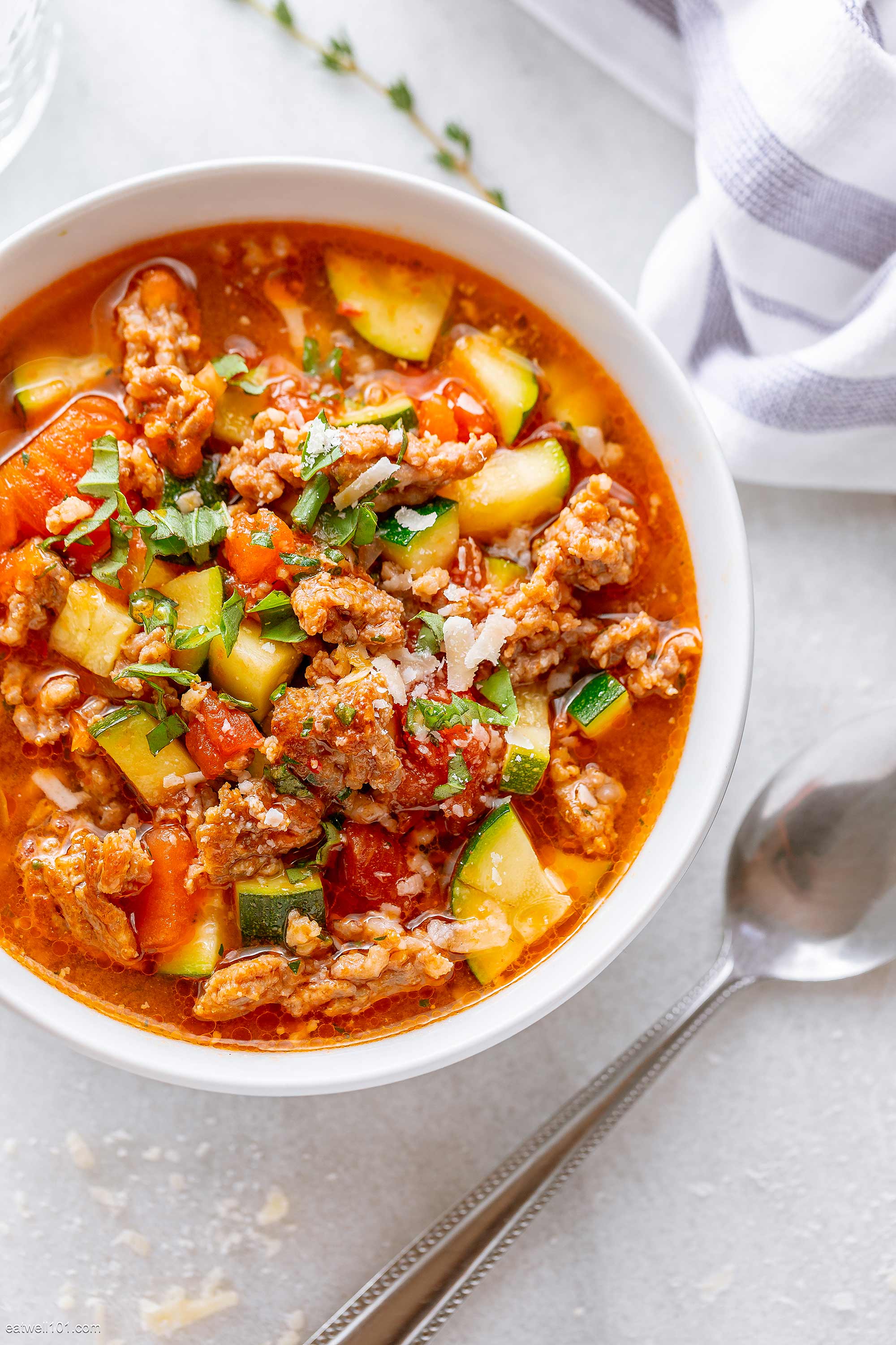 Zucchini Tomato Italian Sausage Soup Recipe – Sausage Soup Recipe