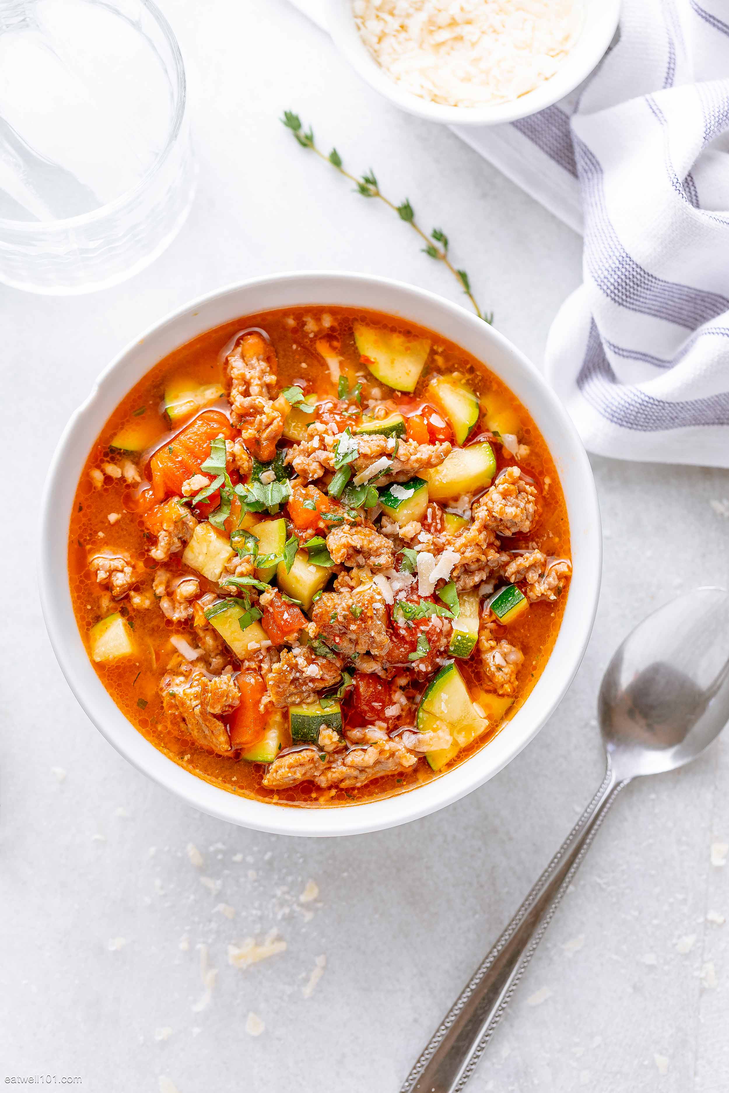 Zucchini Tomato Italian Sausage Soup 3