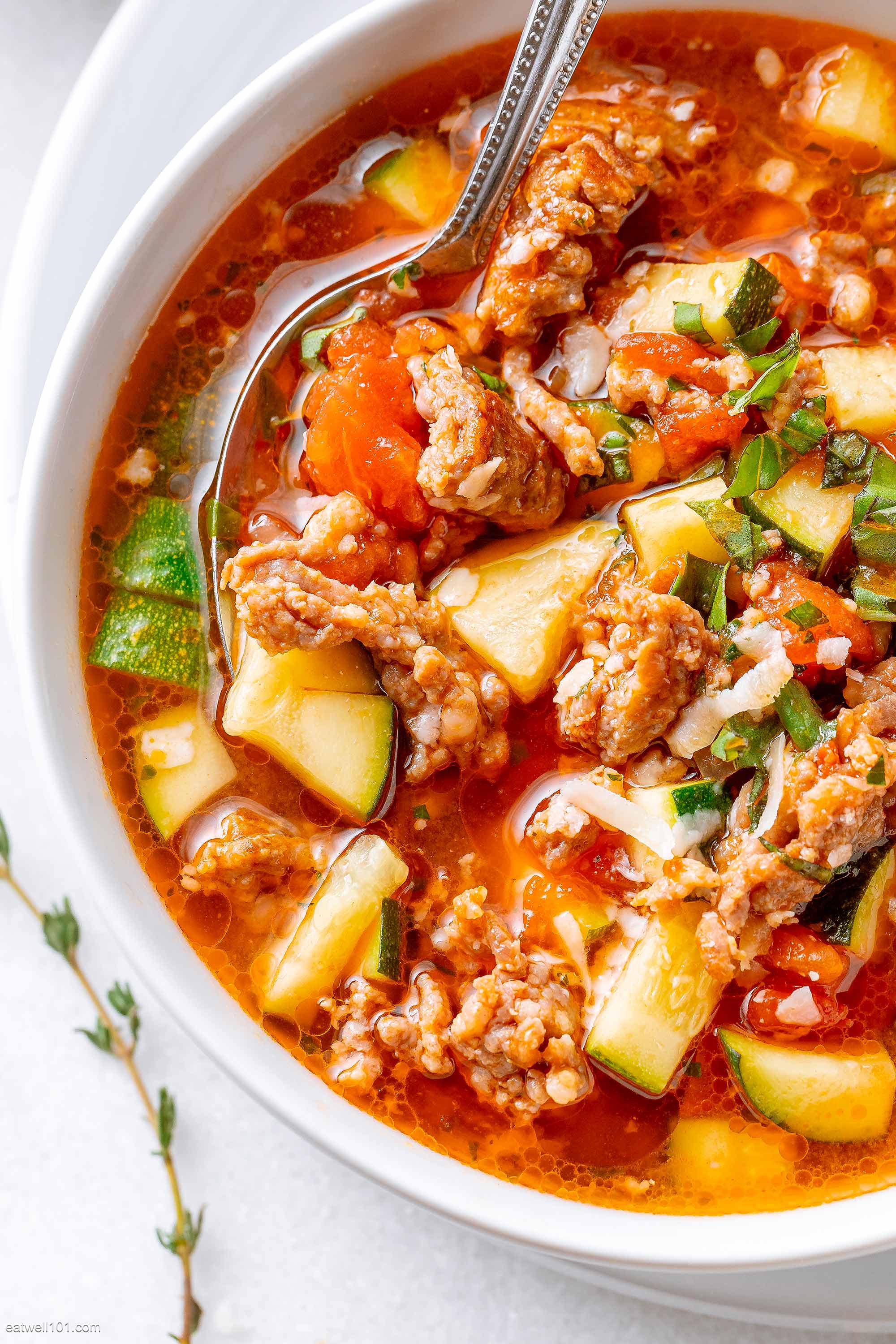Zucchini Tomato Italian Sausage Soup Recipe – Sausage Soup Recipe