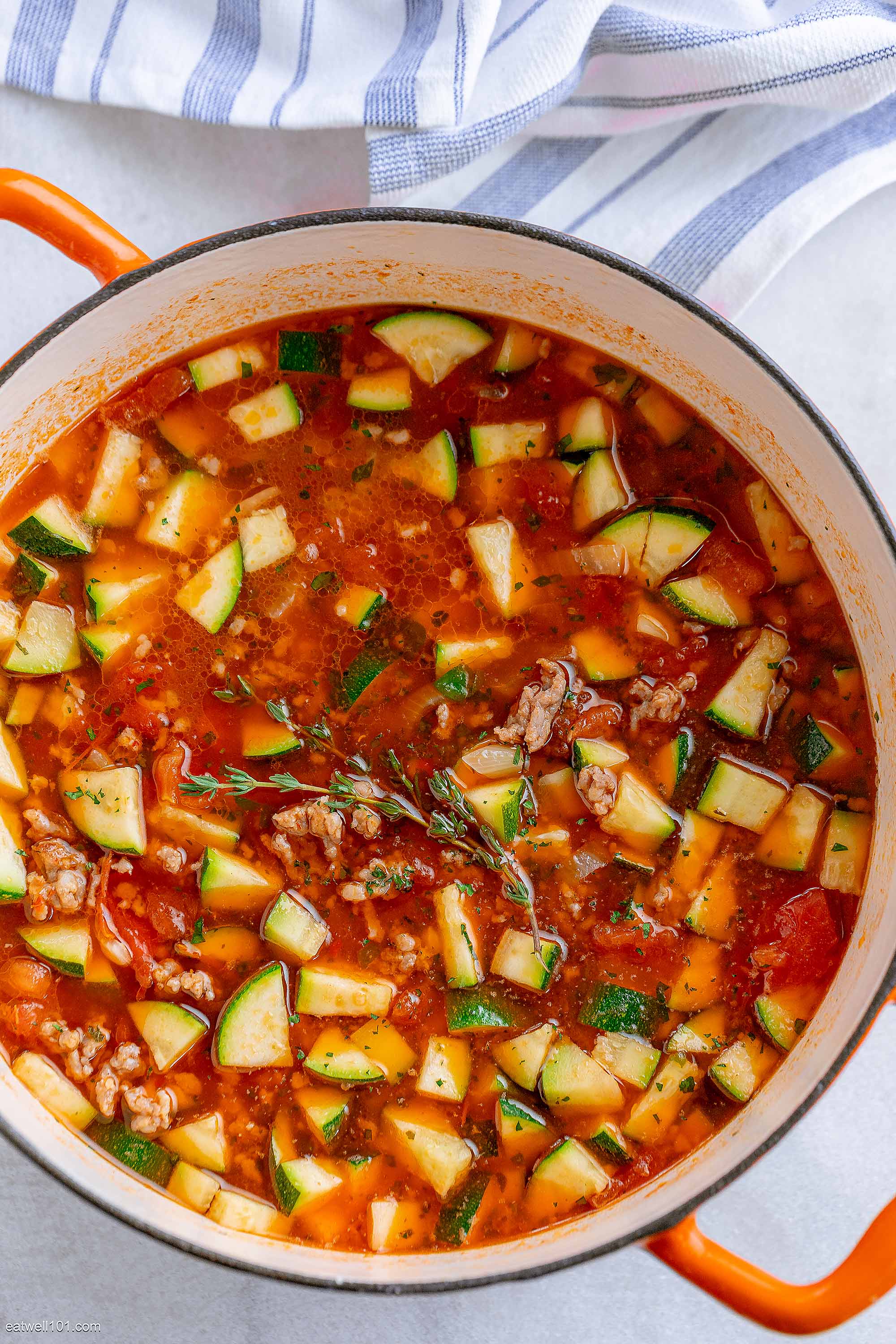 Zucchini Tomato Italian Sausage Soup Recipe – Sausage Soup Recipe