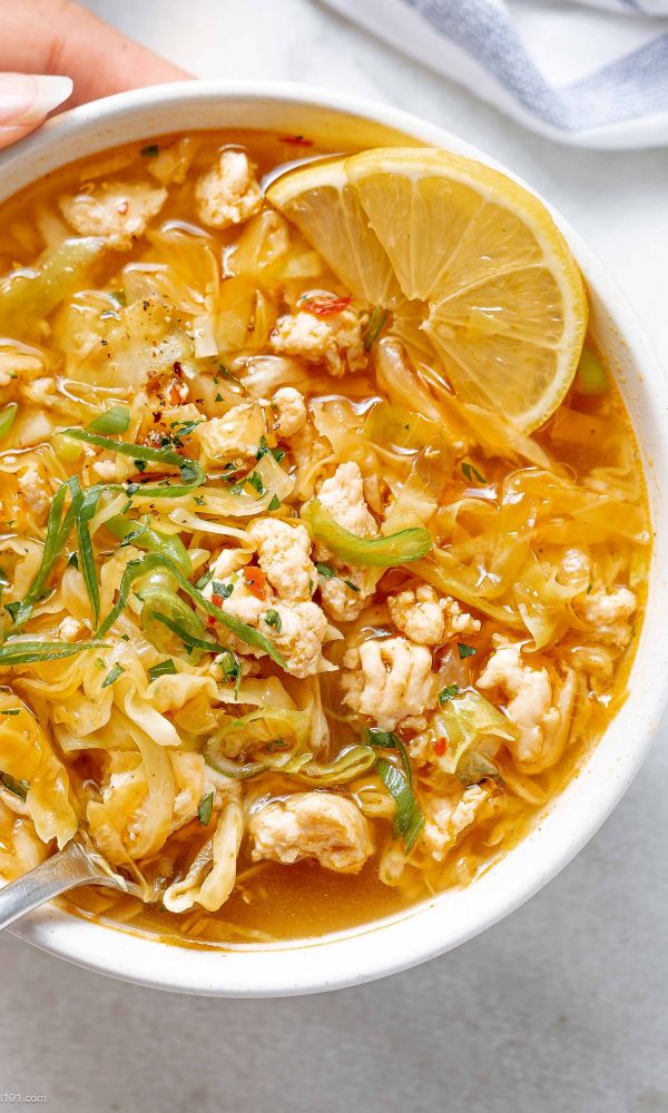 Turkey Cabbage Egg Roll Soup