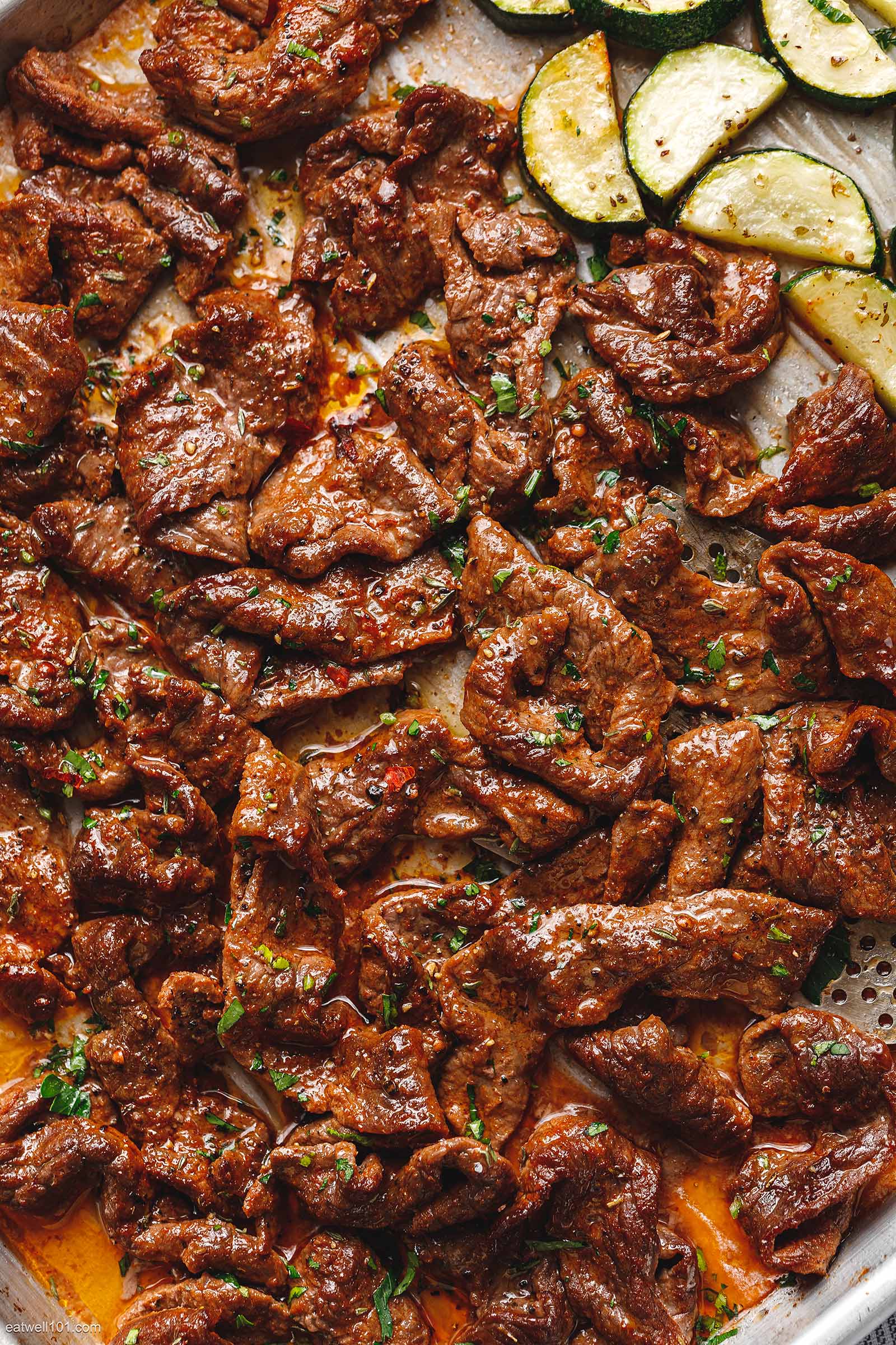 10-Minute Sheet Pan Steak with Lemon Zucchini 1