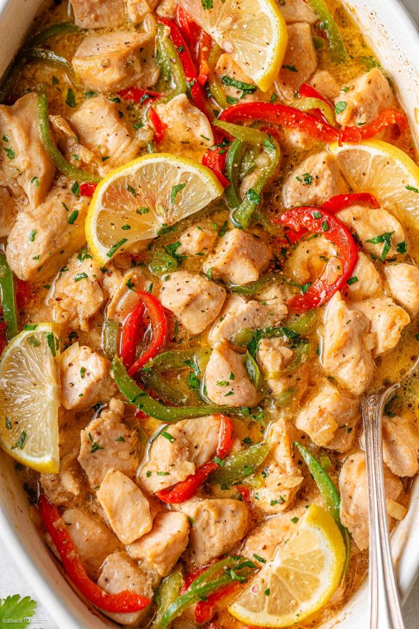 Bell Pepper Chicken Bake - #recipe by #eatwell101 - https://www.eatwell101.com/pepper-chicken-bake-recipe