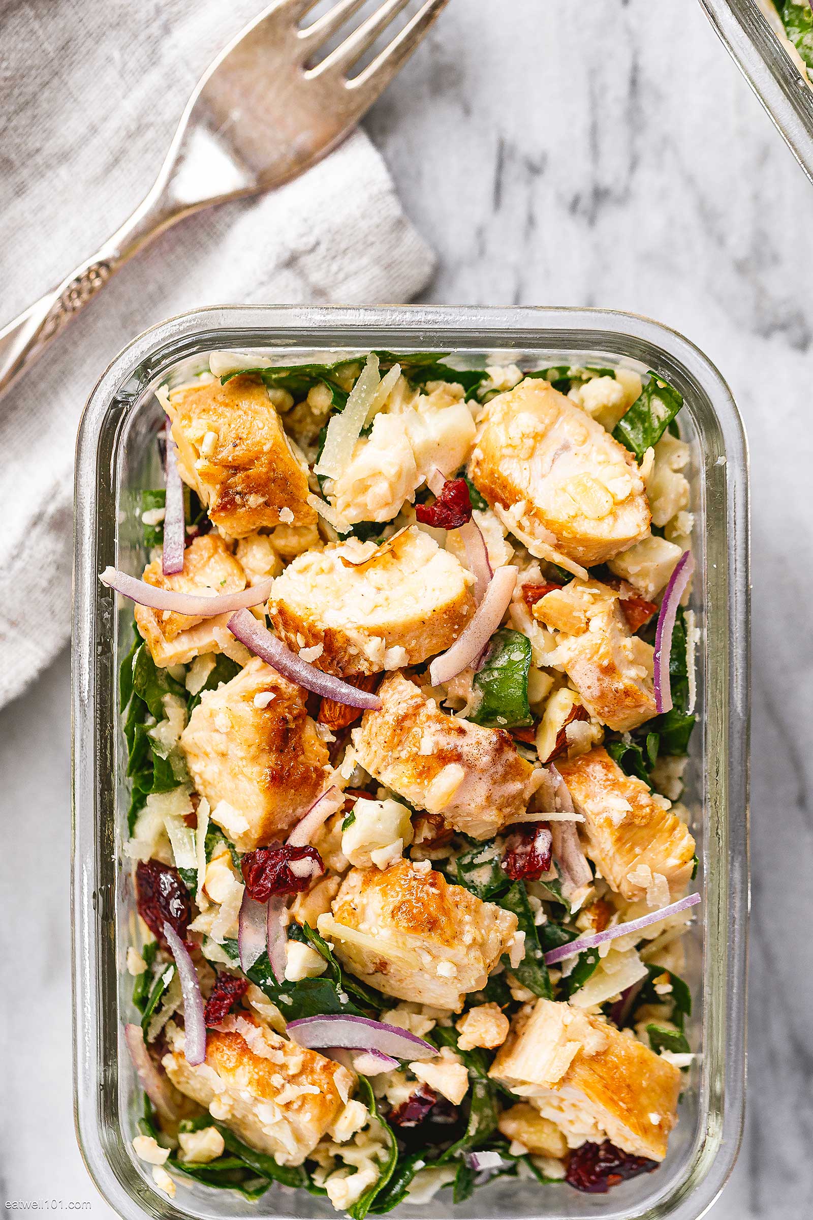 Cold Chicken Spinach Cauliflower Salad
