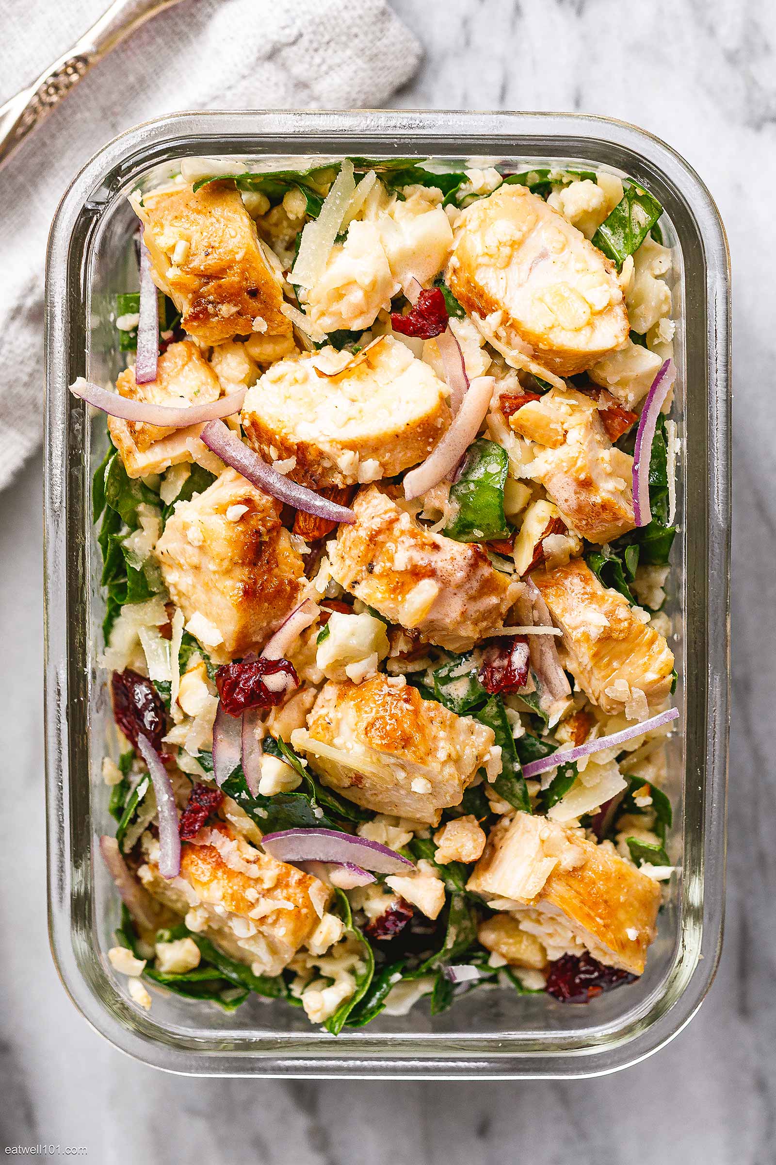 Cold Chicken Spinach Cauliflower Salad recipe