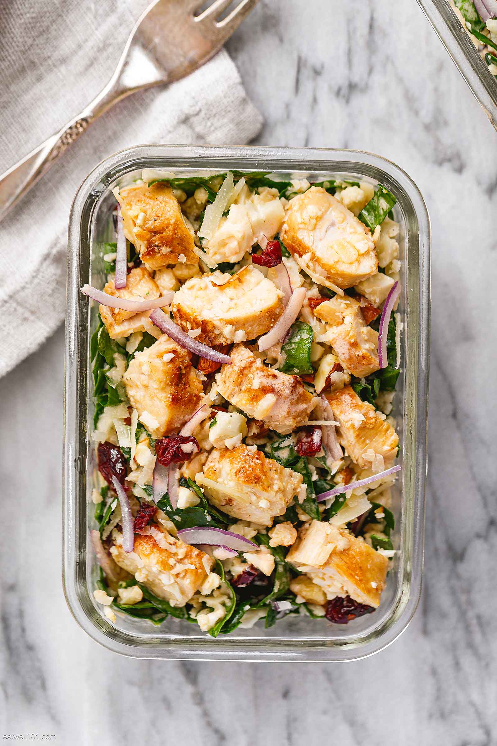 Cold Chicken Spinach Cauliflower Salad