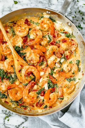 Creamy Garlic Shrimp with Spinach (10-Minute)