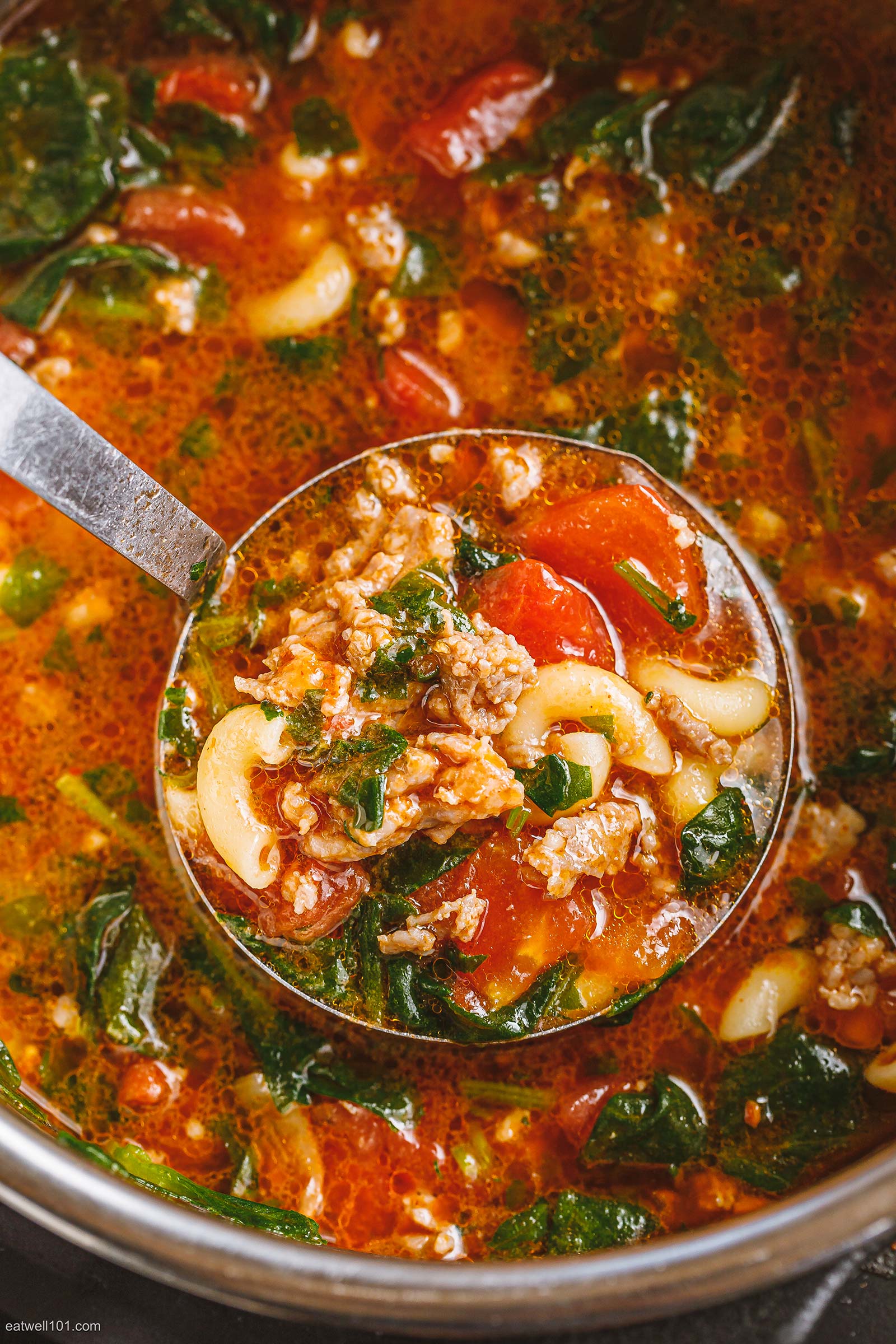Instant Pot Italian Sausage Tomato Pasta Soup Recipe