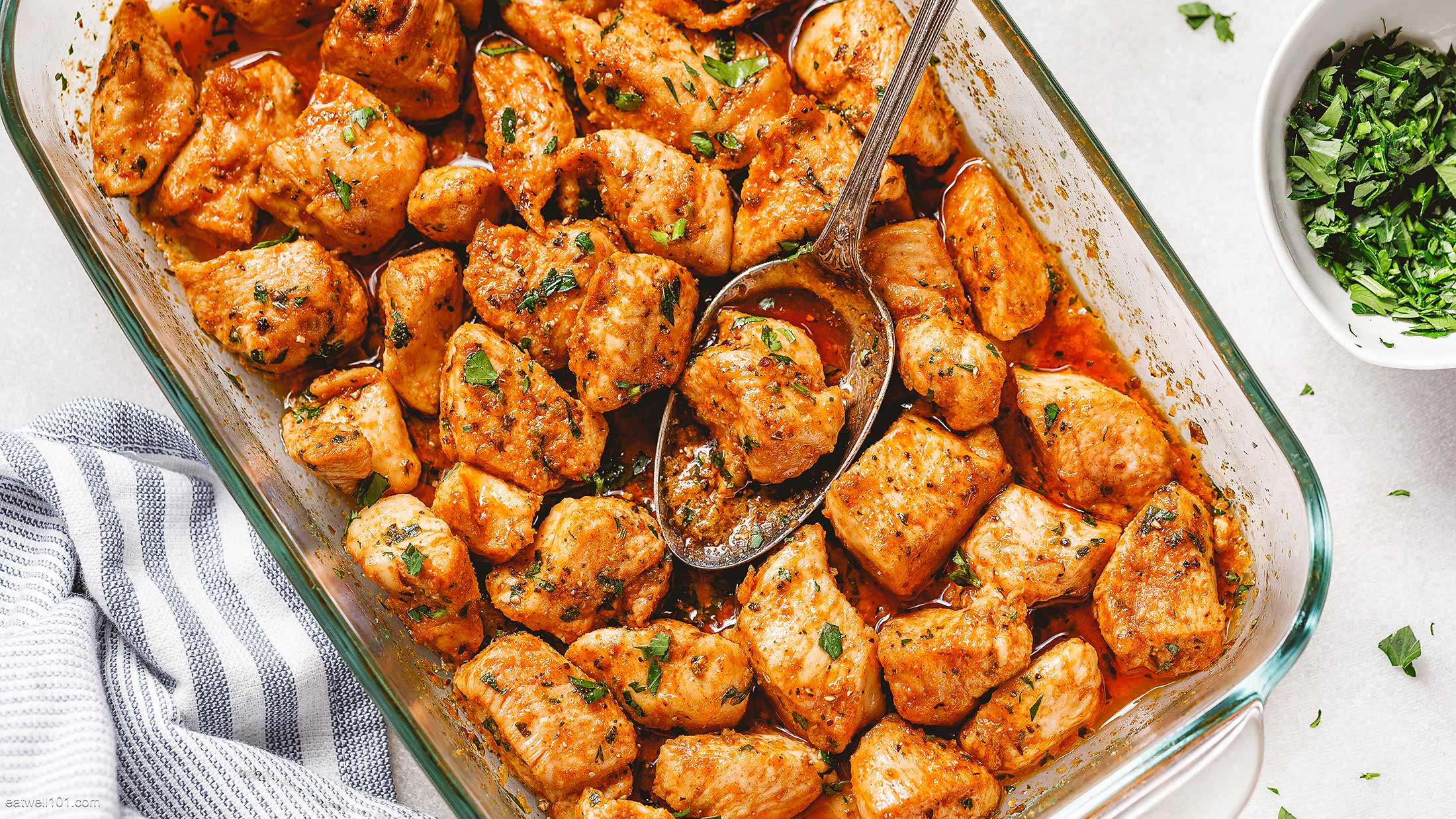 Oven Baked Chicken Bites - #recipe by #eatwell101