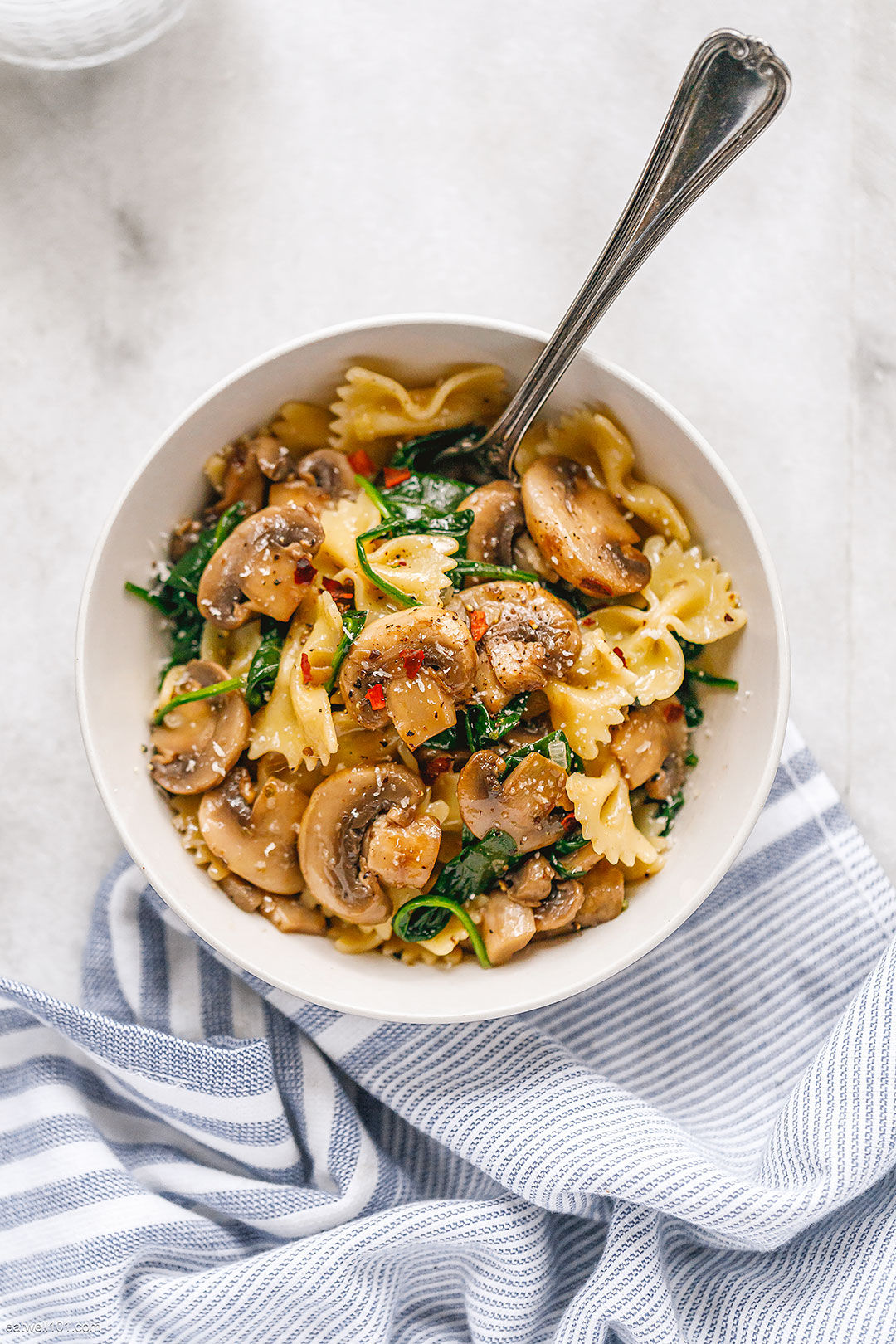 Parmesan Spinach Mushroom Pasta Skillet Recipe Best Pasta Recipe