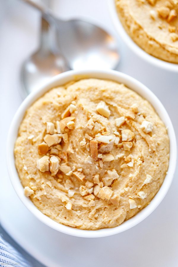 Peanut Butter Cheesecake Mousse - #recipe by #eatwell101 - https://www.eatwell101.com/peanut-butter-cheesecake-mousse-recipe