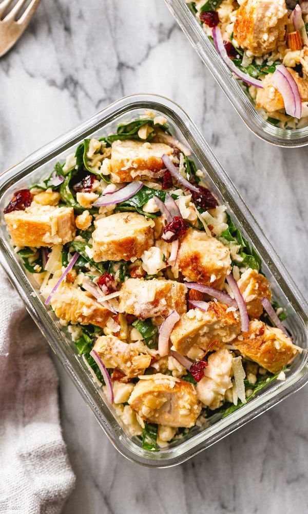 Meal Prep Chicken Spinach Cauliflower Salad