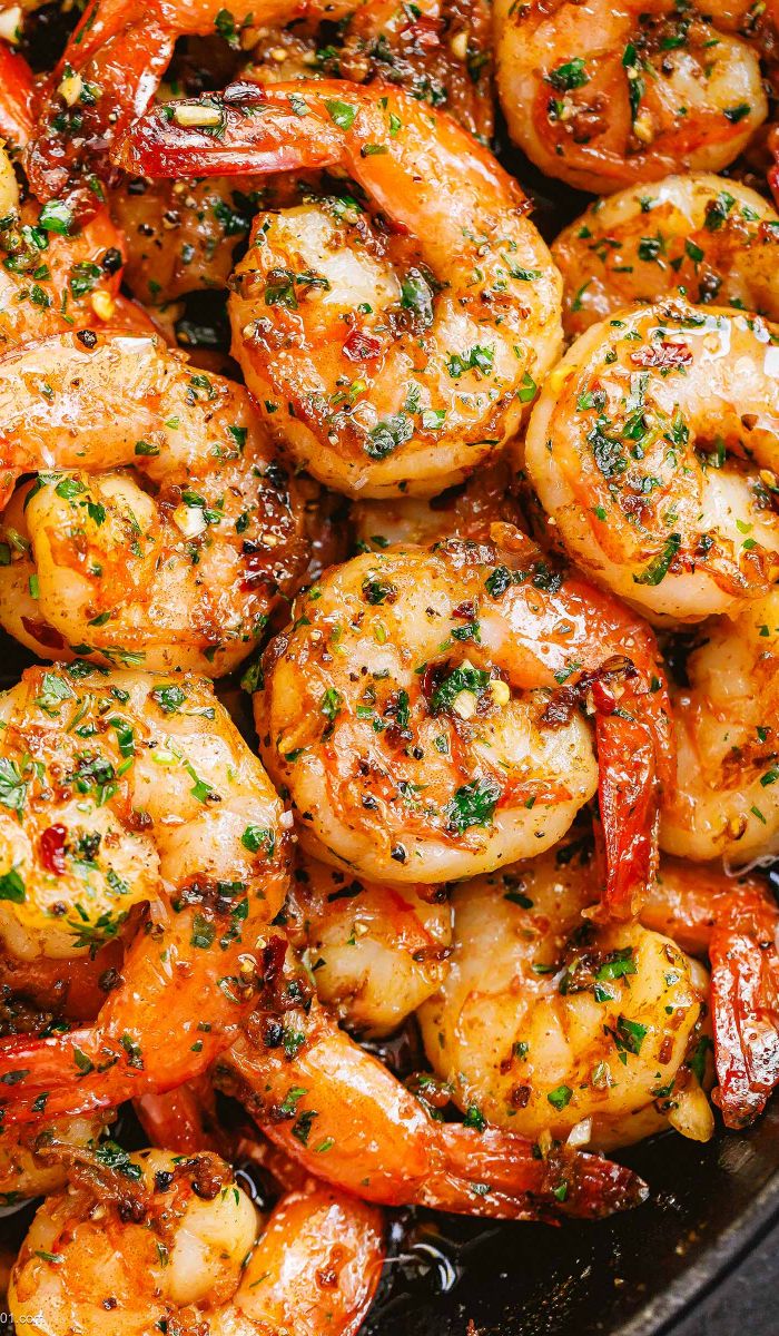 Garlic Butter Shrimp with Lemon Parmesan Cauliflower Rice