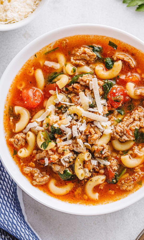 Italian Sausage Tomato Pasta Soup {Instant Pot}
