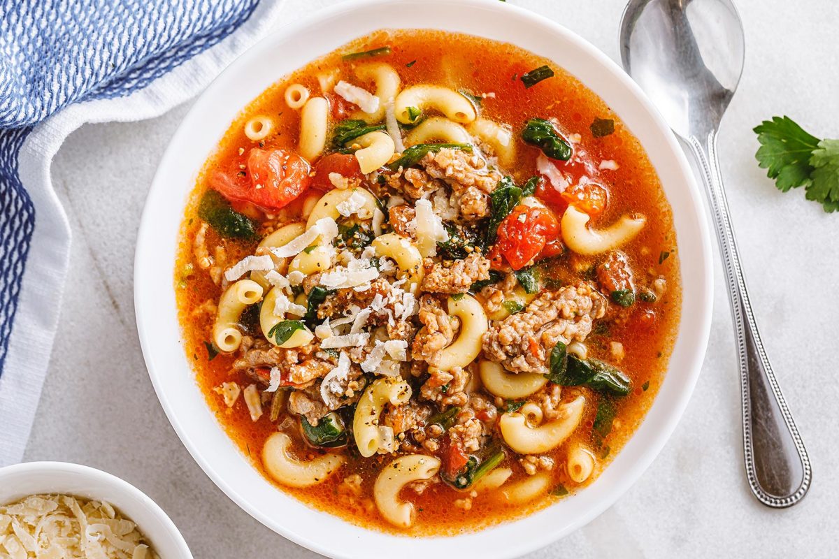 Italian Sausage Tomato Pasta Soup {Instant Pot}