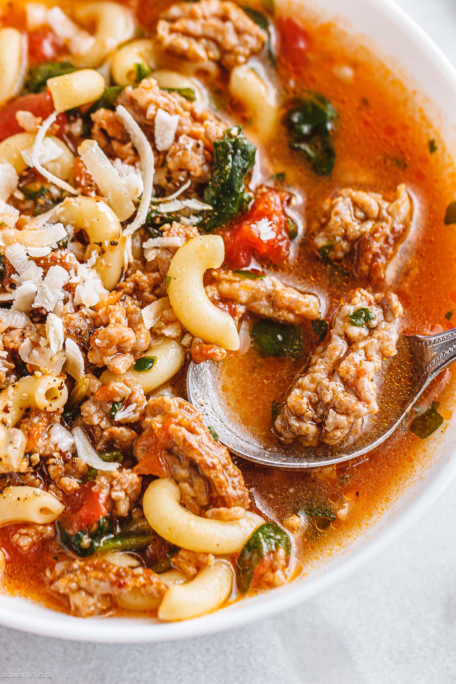Instant Pot Italian Sausage Tomato Pasta Soup Recipe