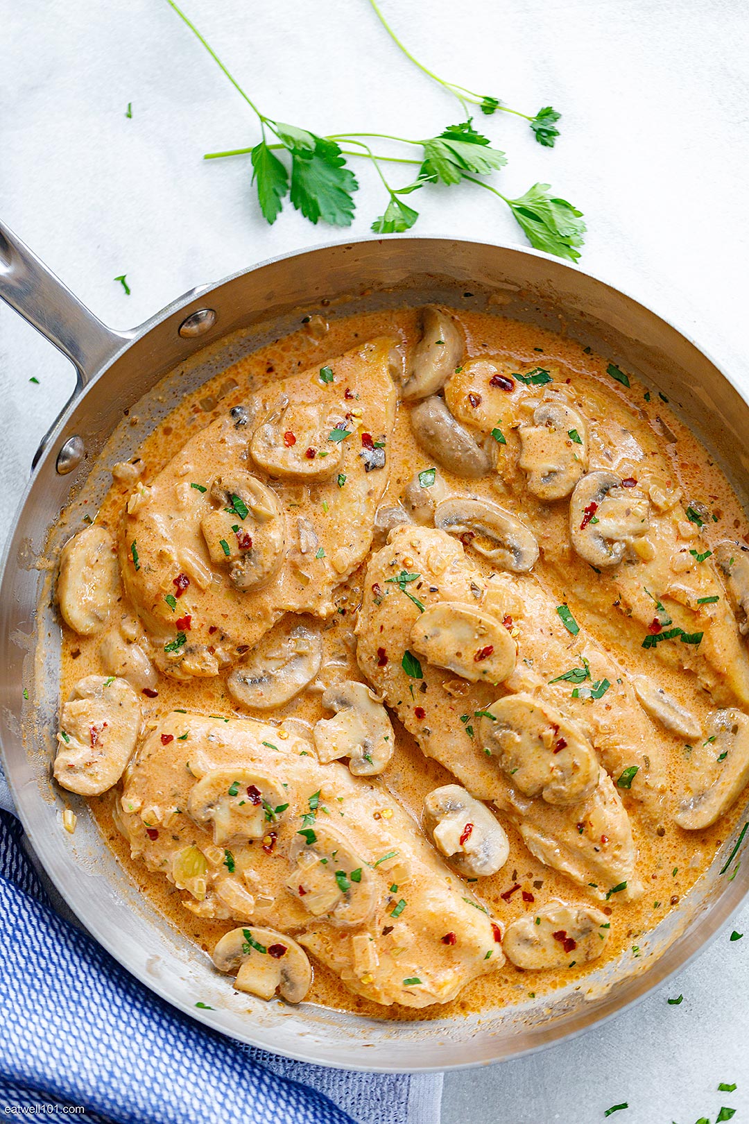 Creamy Garlic Parmesan Chicken Breasts﻿ Recipe with Mushrooms – Chicken ...