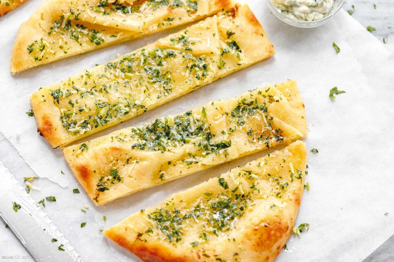 OvenBaked Garlic Herb Butter Flatbread Flatbread Recipe Ideas