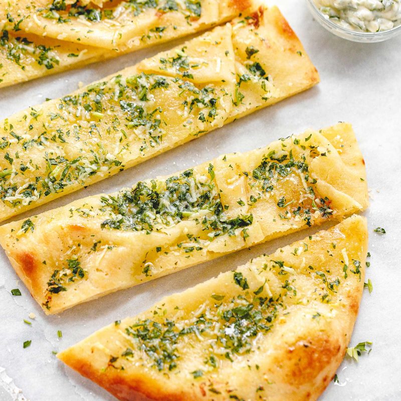 OvenBaked Garlic Herb Butter Flatbread Flatbread Recipe Ideas