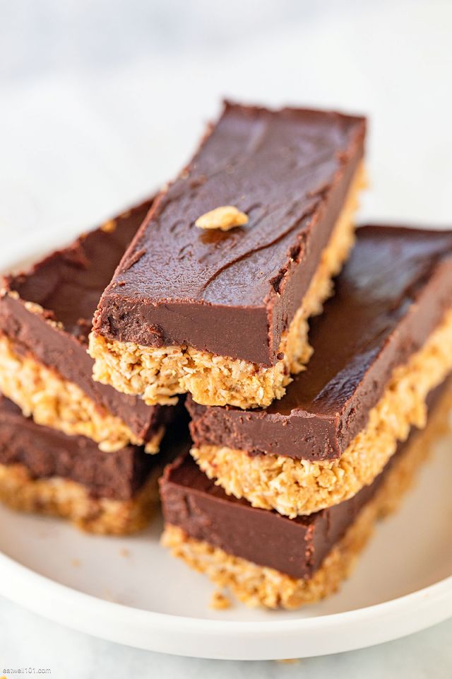 No Bake Peanut Butter Chocolate Oatmeal Bars