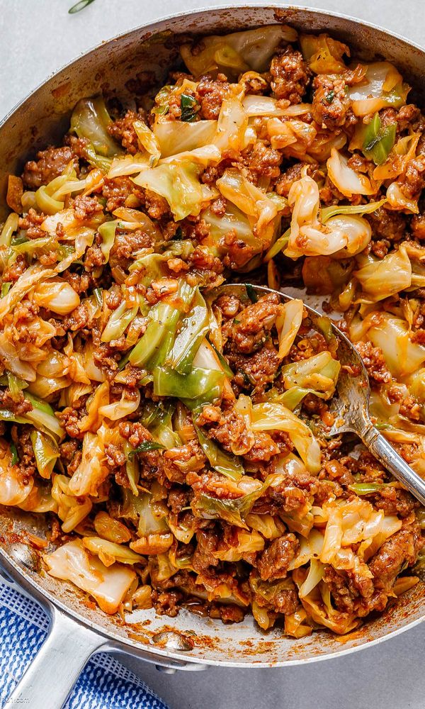 Fried Cabbage Recipe with Sausage