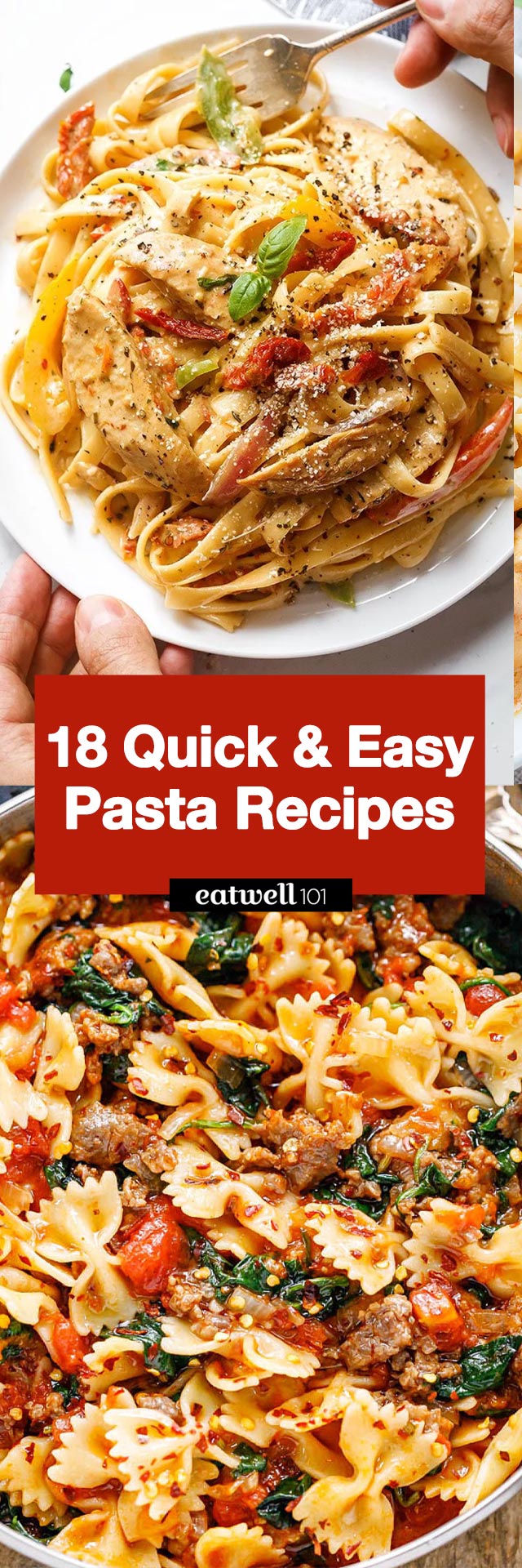 Easy Pasta Recipes - #pasta #dinner #recipes #eatwell101 - These easy pasta dinner recipes will make planning your weeknight dinners so simple! 