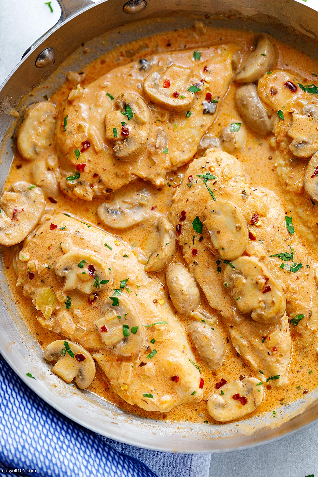 Creamy Garlic Parmesan Chicken Breasts﻿ Recipe with Mushrooms – Chicken ...