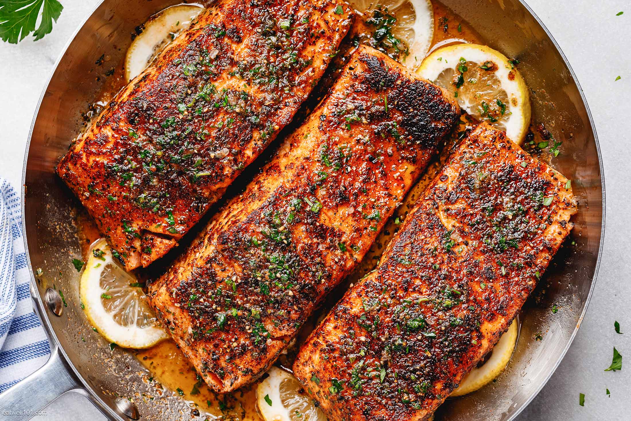 Blackened Salmon with Lemon Butter Sauce