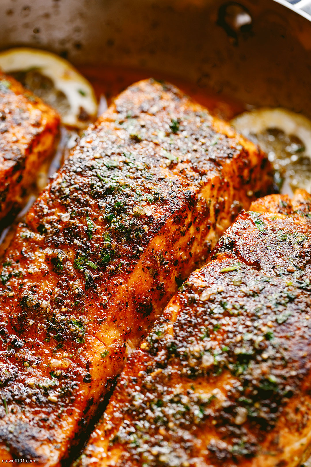 Blackened Salmon with Lemon Butter Sauce recipe