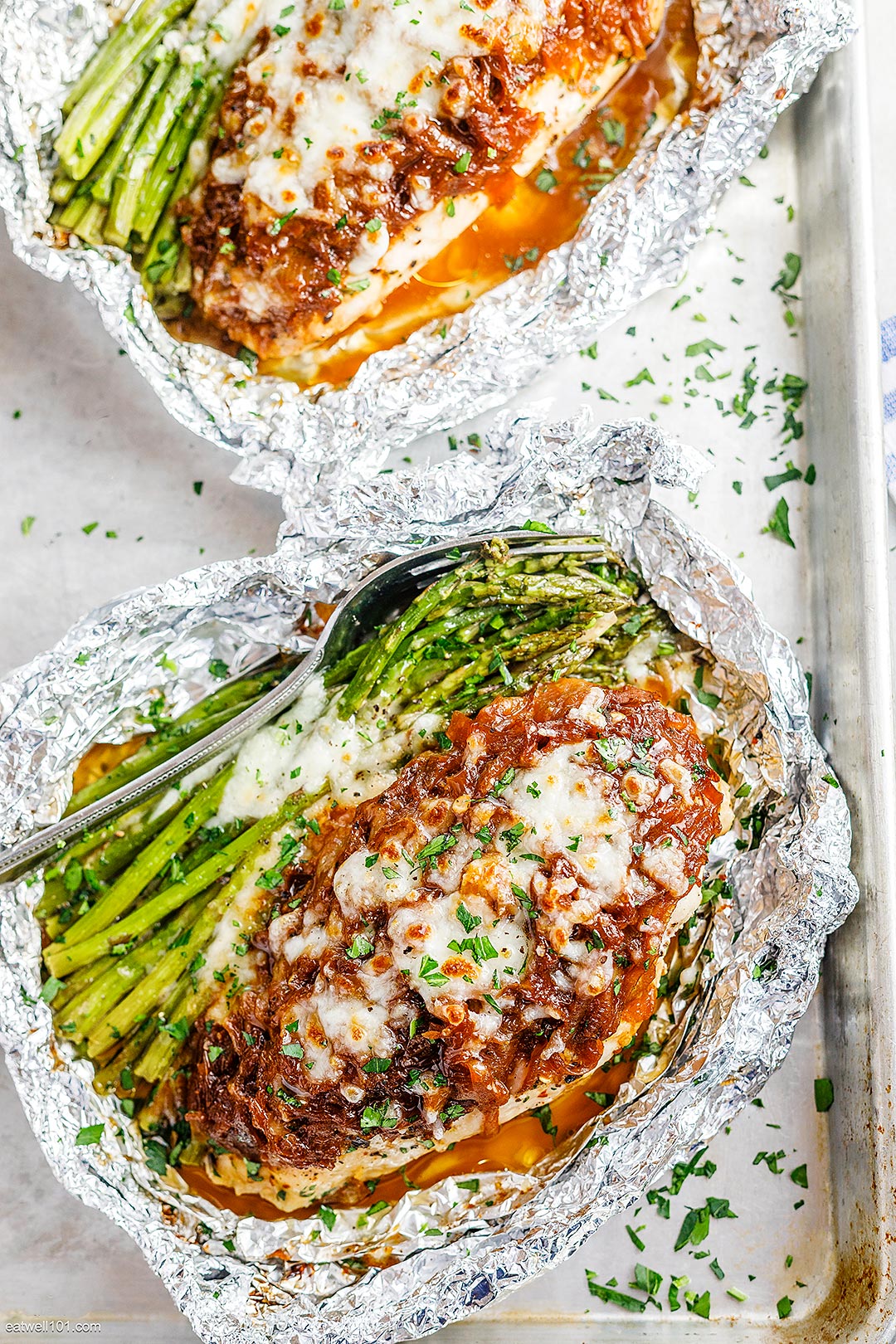 French Onion Chicken and Asparagus Foil Packets 5