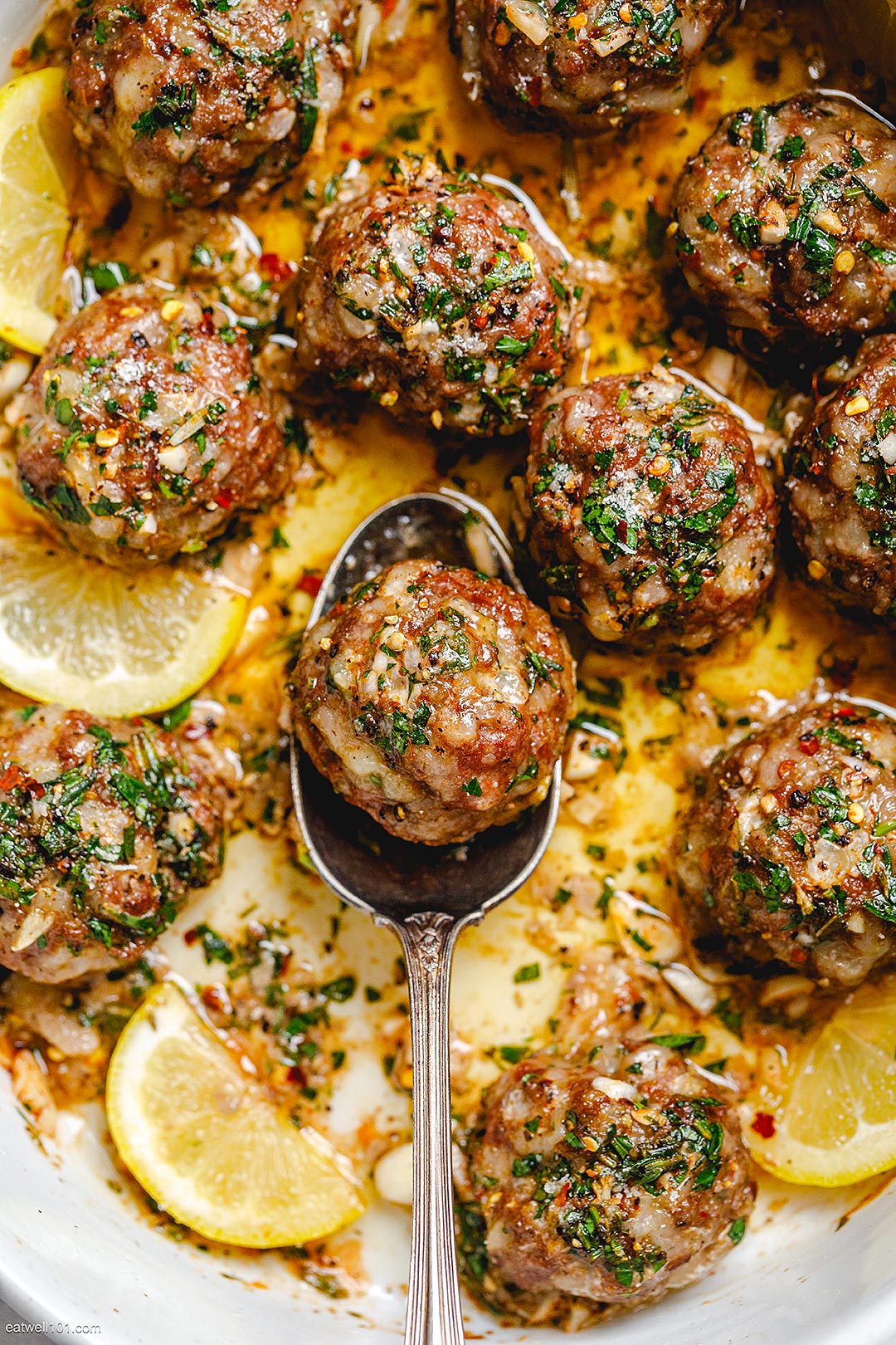 Baked Turkey Meatballs Recipe With Lemon Garlic Butter Sauce Oven 
