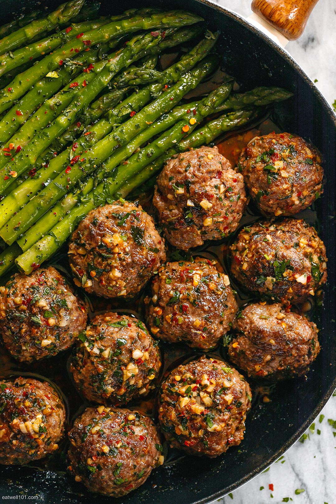 Cheesy Meatballs with Lemon Asparagus 4