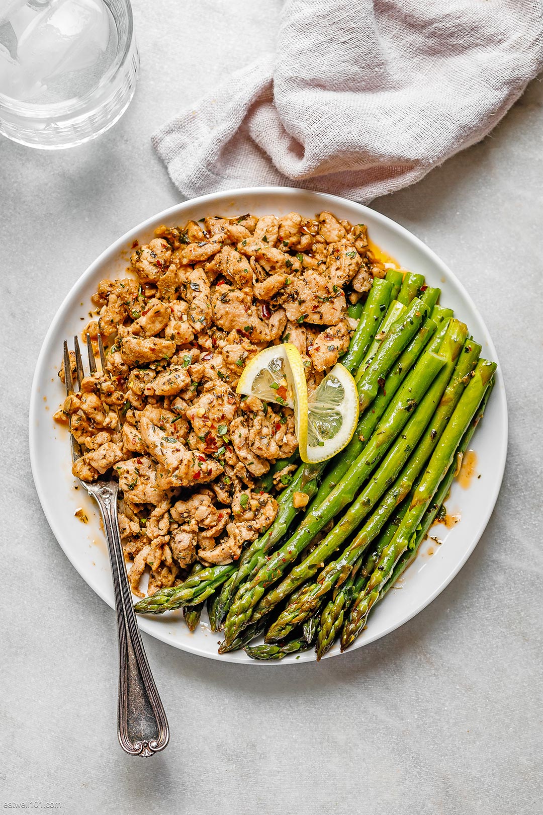 Diced Pork and Asparagus in Lemon Garlic Butter Sauce 1