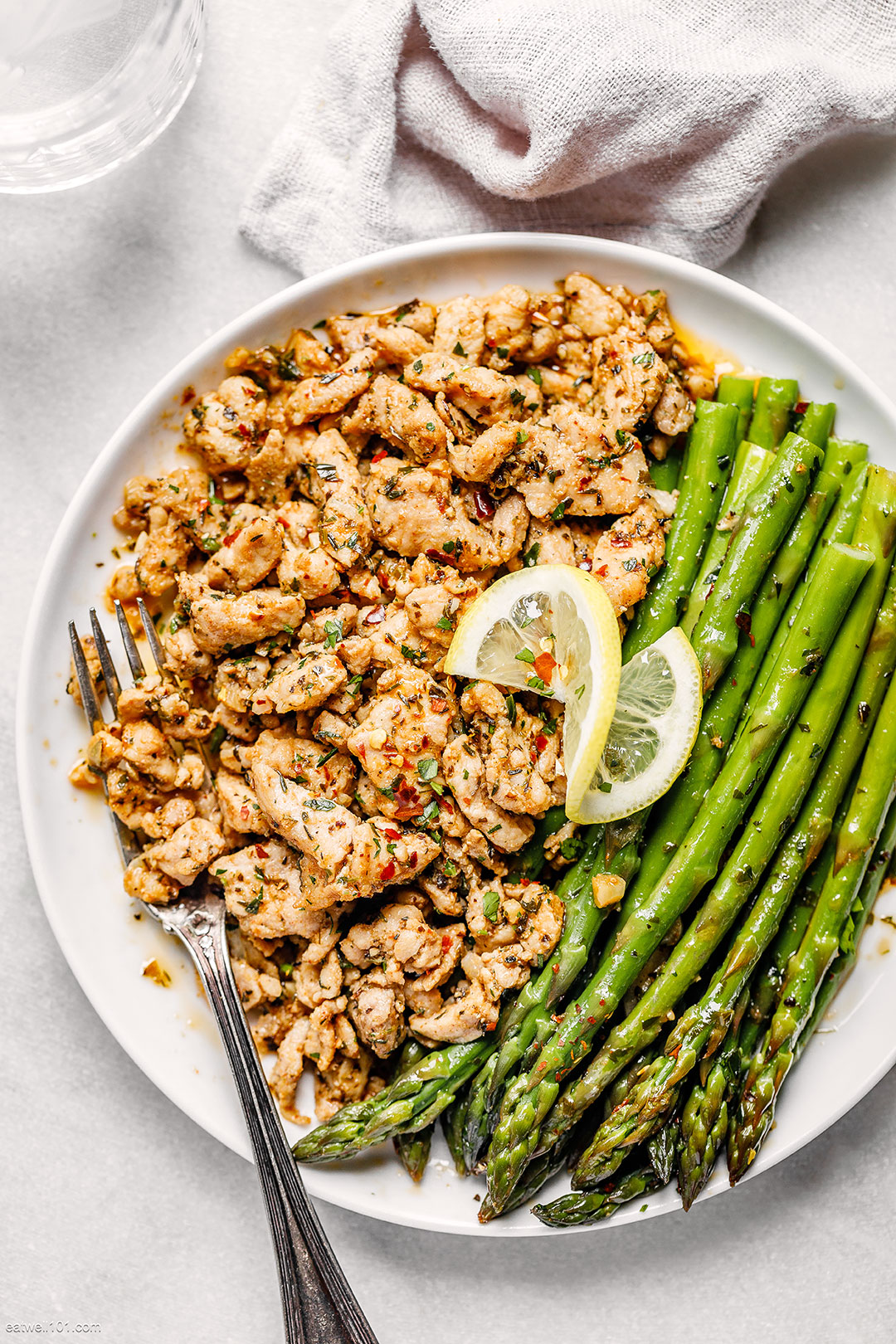 Diced Pork and Asparagus recipe