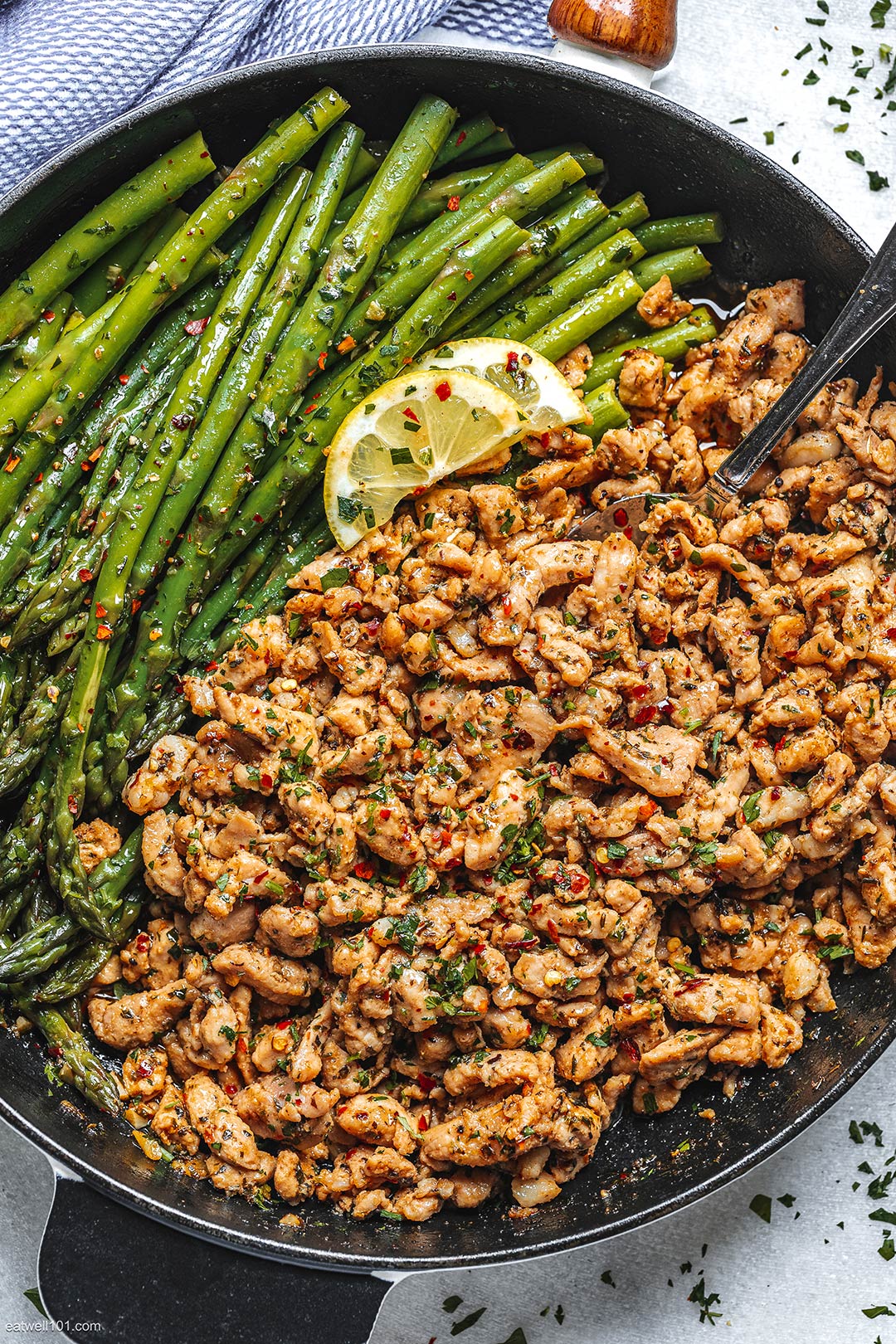 Diced Pork and Asparagus