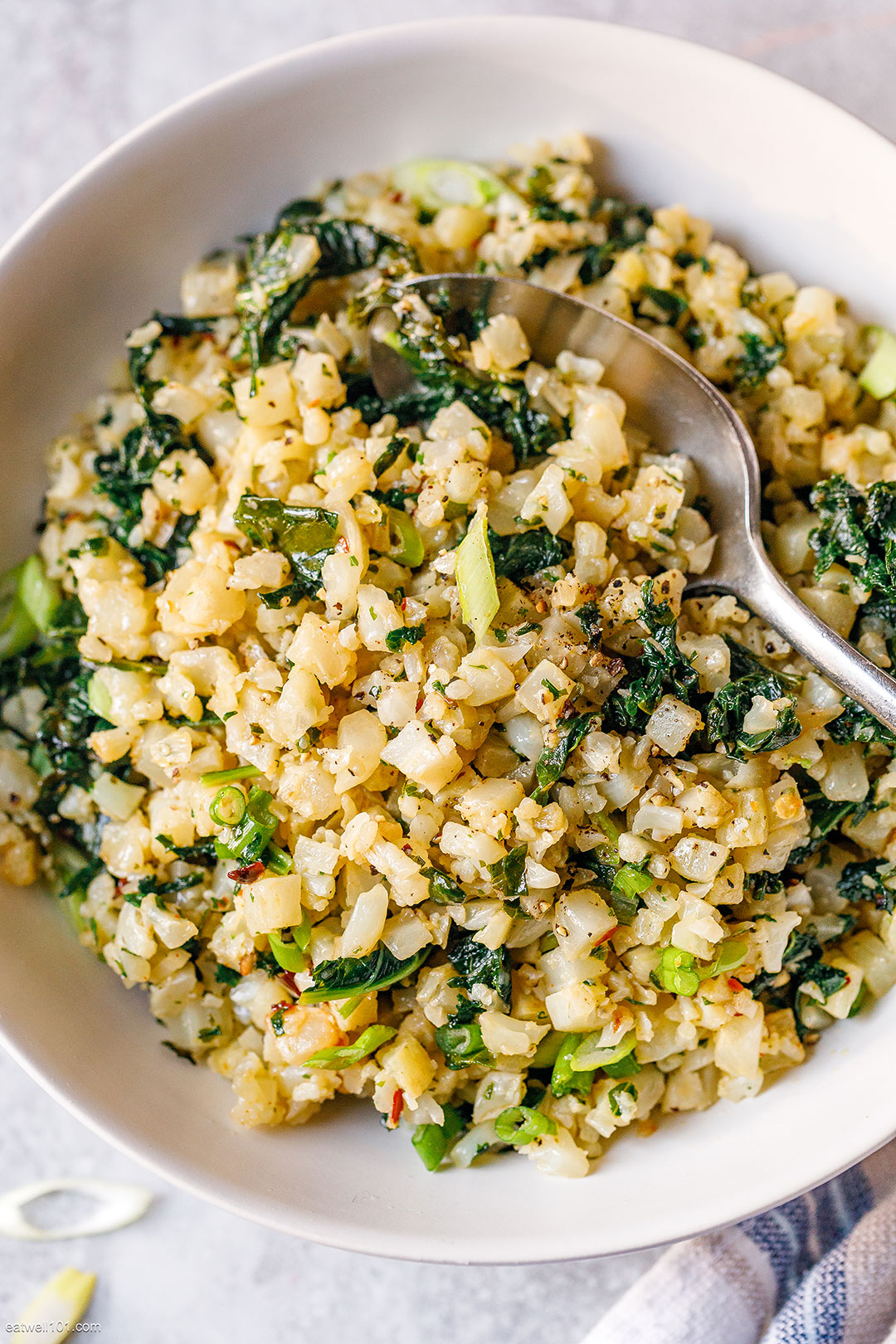 Garlic Butter Cauliflower Rice with Kale recipe 3