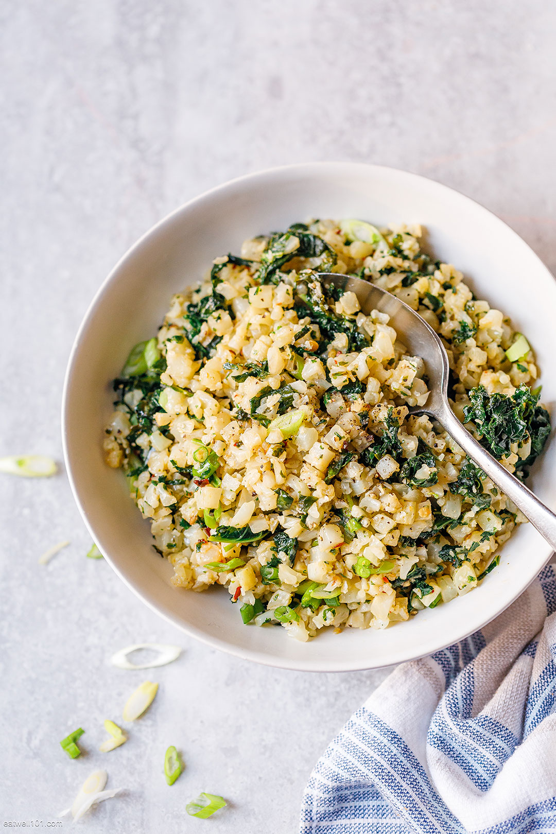 Garlic Butter Cauliflower Rice with Kale – Cauliflower Kale Recipe ...