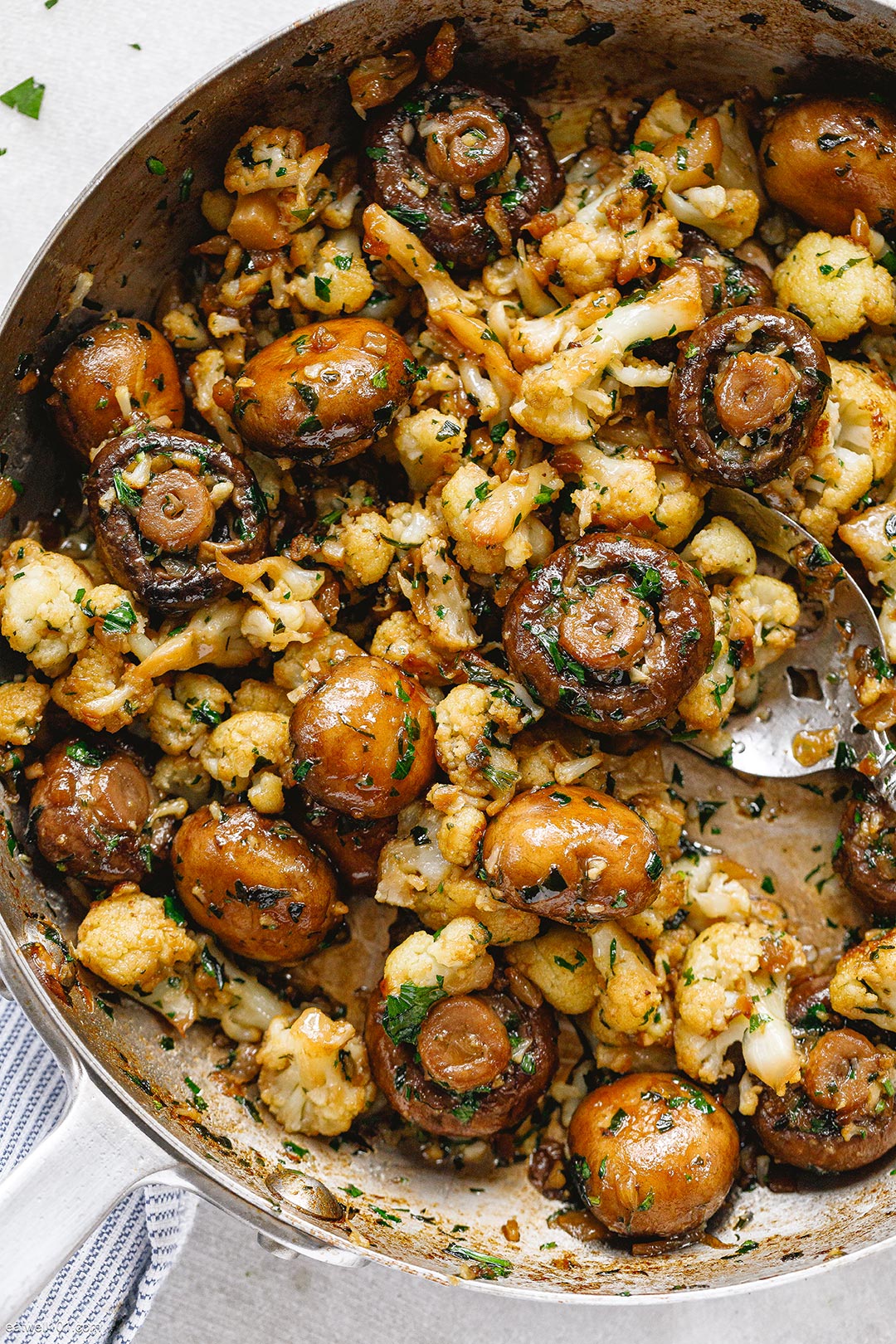 Garlic Butter Mushrooms Cauliflower Skillet recipe 1