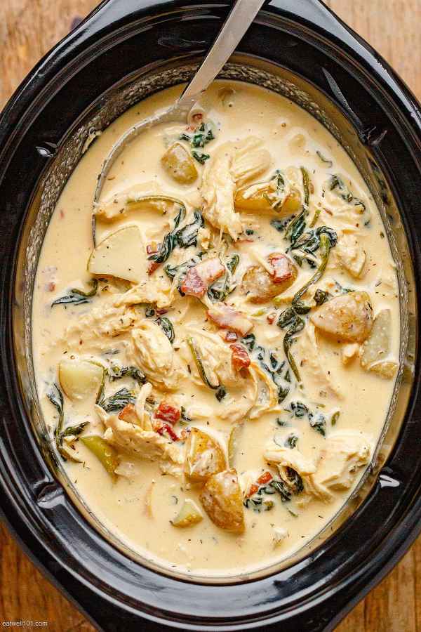 Slow Cooker Creamy Chicken  Potato Soup
