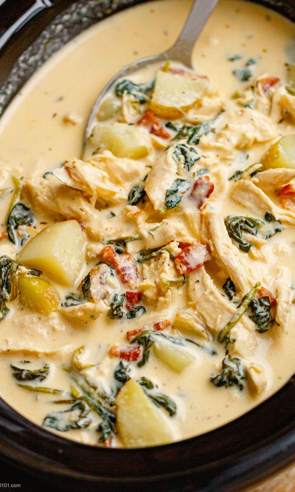Slow Cooker Creamy Chicken  Potato Soup