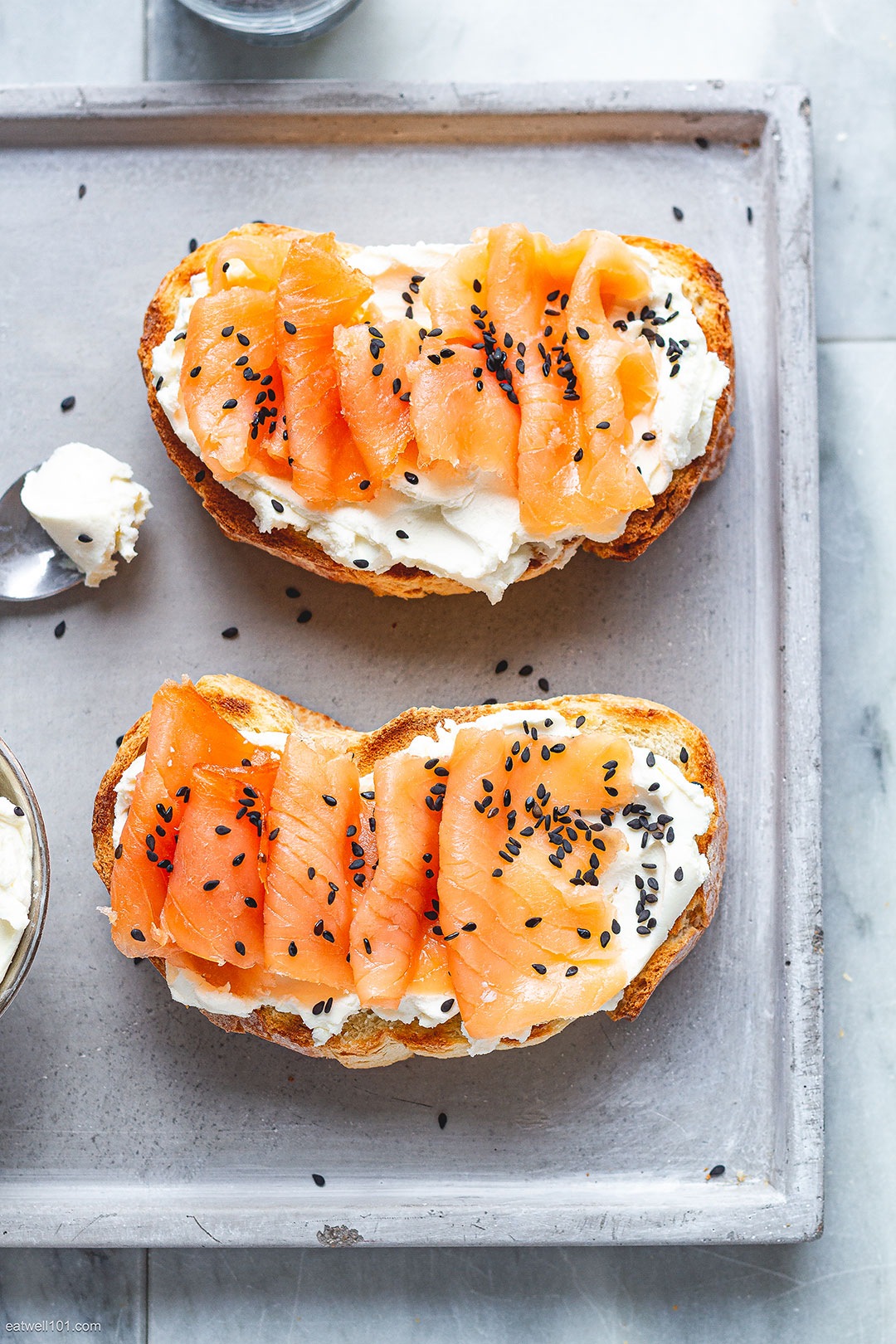 Whipped Cream Cheese Toasts with Smoked Salmon – Cream Cheese Toast ...