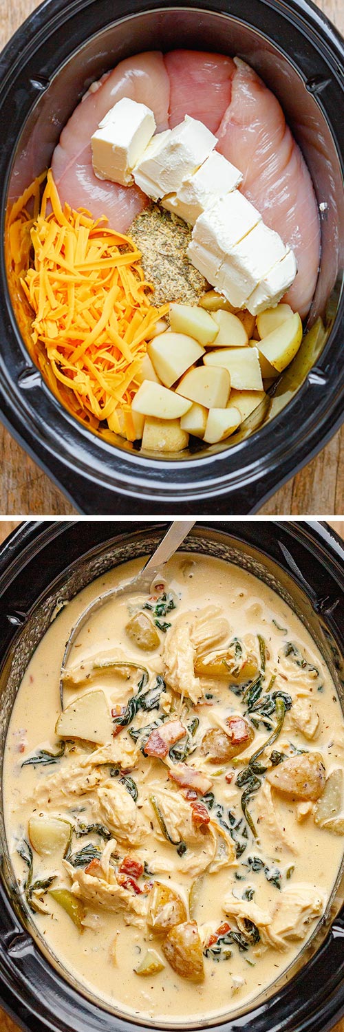 Slow Cooker Creamy Chicken Soup with Potatoes - #slowcooker #crockpot #chicken #recipe #potato #eatwell101 - This slow cooker chicken soup is absolutely loaded with flavors and so easy to make! 
