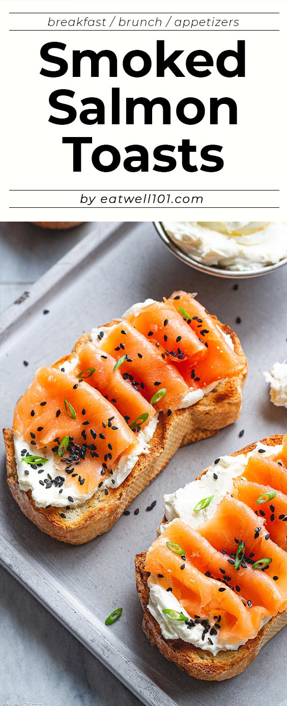 Whipped Cream Cheese Toasts with Smoked Salmon - #salmon #creamcheese #toast #recipe #eatwell101 - This cream cheese toast recipe with salmon 